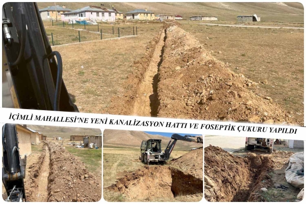 İ&ccedil;imli Mahallesi'ne Yeni Kanalizasyon Hattı ve Foseptik &Ccedil;ukuru Yapıldı