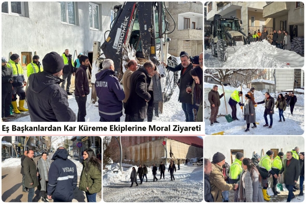 Belediye Eş Başkanlarımızdan Karla M&uuml;cadele Ekiplerine Moral Ziyareti