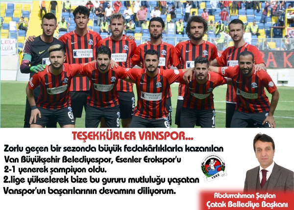 Başkan Şeylan&rsquo;dan Vanspora Tebrik Mesajı