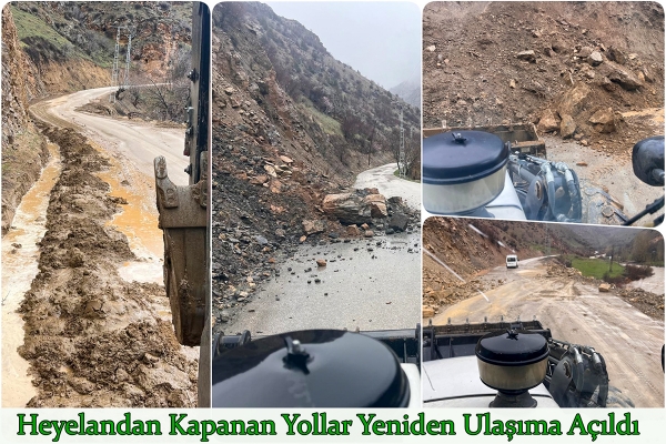 Heyelandan Kapanan Yollar Yeniden Ulaşıma A&ccedil;ıldı