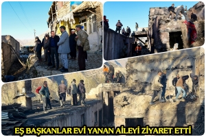 Eş Başkanlar Evi Yanan Aileyi Ziyaret Etti