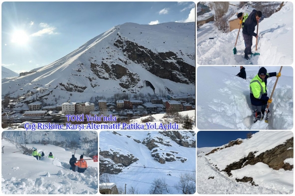 &Ccedil;atak TOKİ Yolu&rsquo;nda &Ccedil;ığ Riskine Karşı Alternatif Patika Yol A&ccedil;ıldı