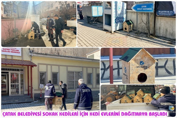 &Ccedil;atak Belediyesi Sokak Kedileri İ&ccedil;in Kedi Evlerini Dağıtmaya Başladı